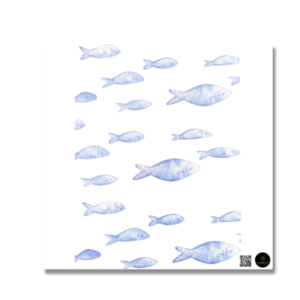 Square Fridge Magnet – Swimming Fishes | Artistic Marine Life Design
