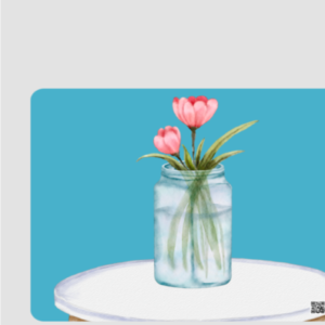 Square Mouse Pad – Floral Vase | Elegant Botanical Tabletop Design