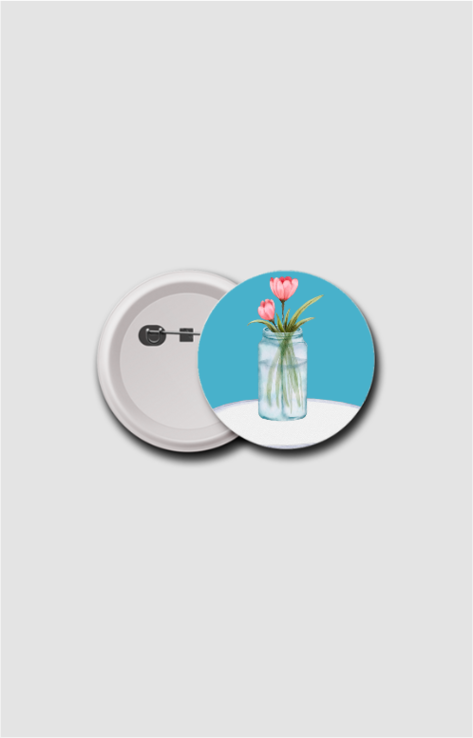 Badge (75mm) – Floral Vase | Elegant Botanical Tabletop Design