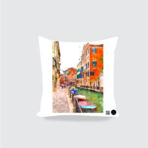 AOP Cushion Cover (16x16) – Trendy Colorful Street | Vibrant Urban Aesthetic