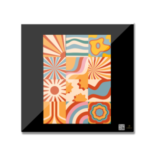 Square Fridge Magnet – Vibrant Fusion | Colorful Artistic Collage