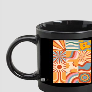 Black Coffee Mug (11oz) – Vibrant Fusion | Colorful Artistic Collage