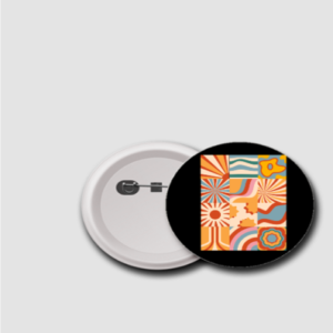Badge (75mm) – Vibrant Fusion | Colorful Artistic Collage