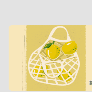 Square Mouse Pad – Artistic Lemon Net Bag Illustration