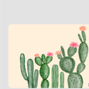 Square Mouse Pad – Watercolor Wild Cactus with Floral Tips