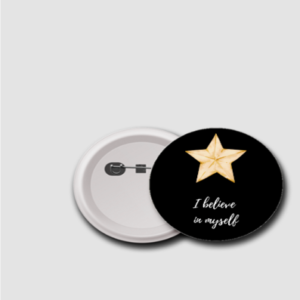 75mm Badge – "I Believe in Myself" Star Design