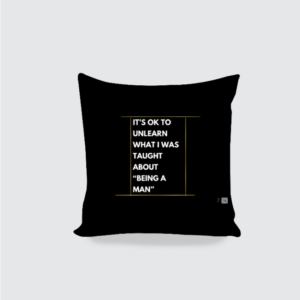 16x16 AOP Cushion Cover – "It's OK to Unlearn" Motivational Design