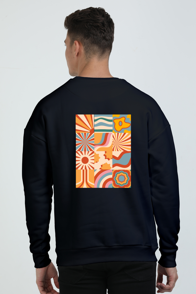 Oversized Sweatshirt (S-XXL) – Vibrant Fusion | Colorful Artistic Collage - Image 2