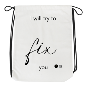 Drawstring Bag - I Will Try to Fix You | Coldplay Inspirational Lyric (White)