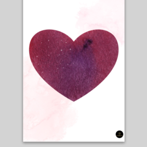 Poster - Glitter Heart in Sparkling Purplish-Pink (16x24)