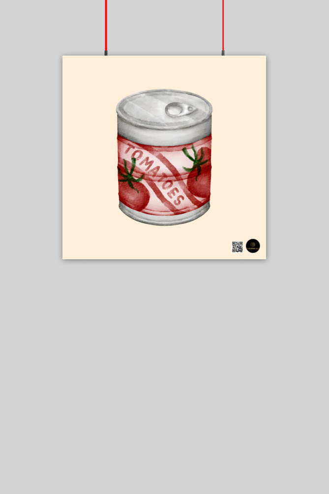 10x10 Poster – Tomatoes Can Design | Retro Grocery Aesthetic