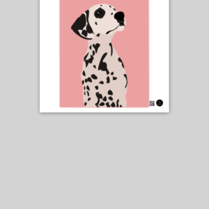 Poster (10x10) – Dalmatian Dog | Stylish Pink Background Design