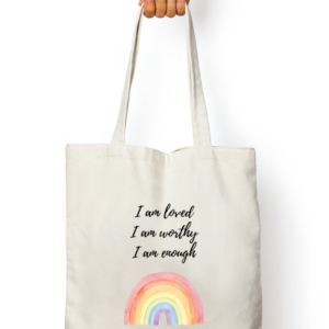 I Am Worthy – White Tote Bag