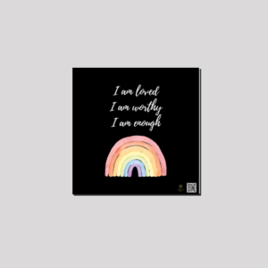 I Am Worthy – 8x8 Inch Black Canvas Print