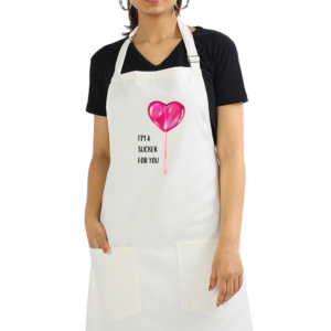 Apron - I'm a Sucker for You Lollipop Design (White)