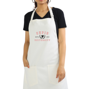 Cupid University Design - Adjustable Black Apron with Pockets