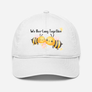 Baseball Cap – We Bee-Long Together Design (White)