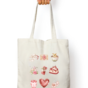 Tote Bag - Hearts & Chocolate Design