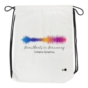 Heartbeats in Harmony – Trendy Drawstring Bag