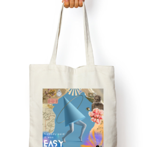 "Nobody Said It Was Easy" – Coldplay-Inspired White Tote Bag | Quantum Dot Gold Collection