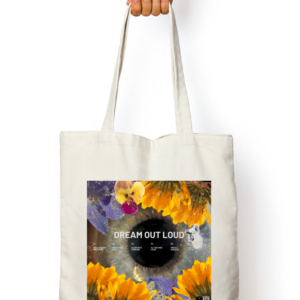 "Dream Out Loud" – Coldplay-Inspired White Tote Bag | Quantum Dot Gold Collection