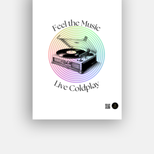 A5 Poster | Vintage Record 'Feel the Music, Live Coldplay' Design
