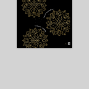 Poster (10x10) – Escape the Ordinary, Embrace Coldplay Golden Geometric Flowers with Starry Constellation Design