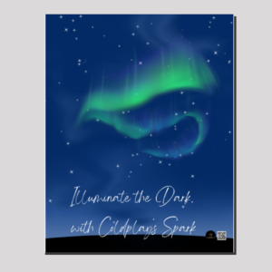 Canvas 16x20 inches – Illuminate the Dark, with Coldplay’s Spark Green Aurora Design