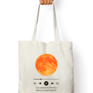 "Can Anybody Fly This?" White Tote Bag – Coldplay-Inspired Celestial Aesthetic