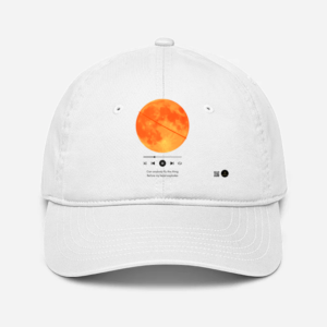 "Can Anybody Fly This?" White Baseball Cap – Coldplay-Inspired Celestial Aesthetic