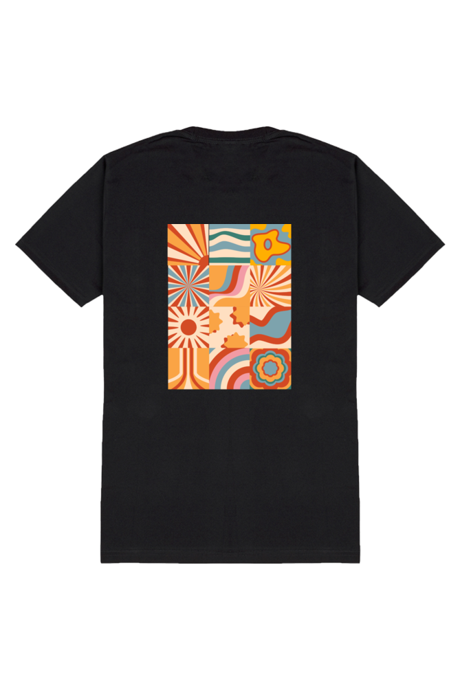 Male Standard Crew T-Shirt (S-XXL) – Vibrant Fusion | Colorful Artistic Collage