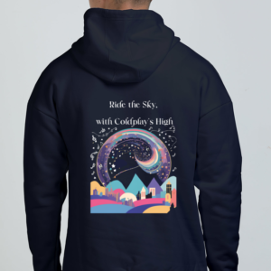 Oversized Hoodie – Ride the Sky, with Coldplay’s High | Vibrant Cityscape Design (S-3XL)