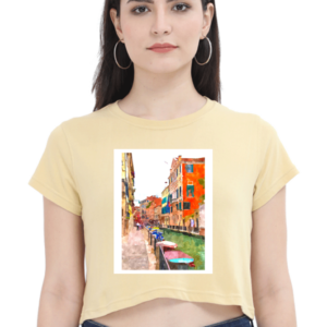 Female Crop Top (XS-XXL) – Trendy Colorful Street | Vibrant Urban Aesthetic