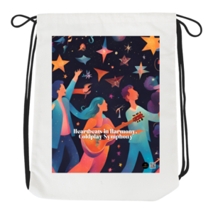 Drawstring Bag - Heartbeats in Harmony, Coldplay Symphony | Music & Dance Art