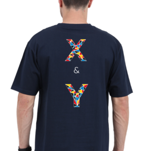 Oversized Standard T-Shirt – X & Y Typography | Colorful Geometric Design
