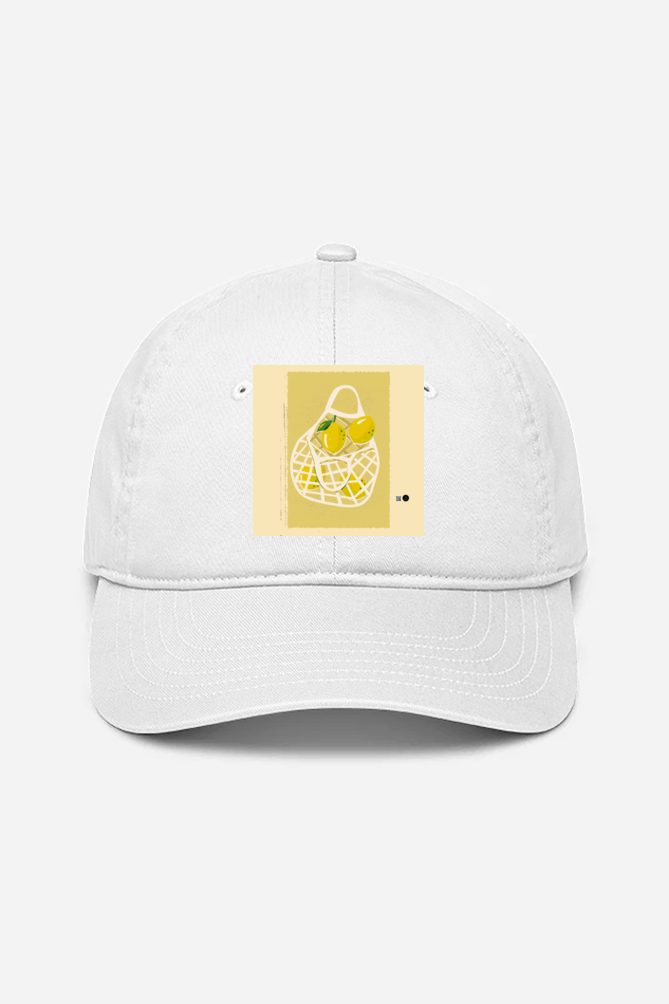 Baseball Cap – Artistic Lemon Net Bag Illustration