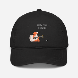 Baseball Cap - Bark, Play, Coldplay | Fun-Loving Dog & Guitar Design
