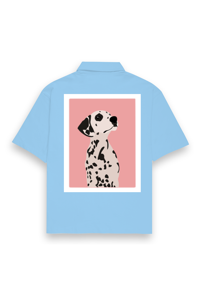 Oversized Shirt (S-3XL) – Dalmatian Dog | Stylish Pink Background Design