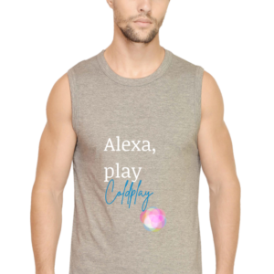 Male Sleeveless T-Shirt (S-XL)– Alexa Play Coldplay | Colorful Ball Design