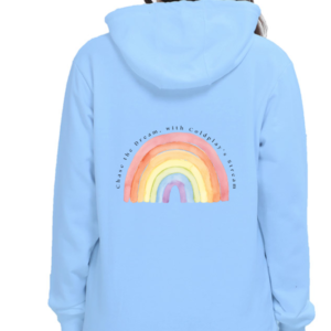 Female Hoodie – Chase the Dream, Watercolor Rainbow Illustration