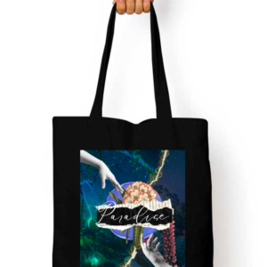 "Paradise" – Coldplay-Inspired Black Tote Bag | Quantum Dot Gold Collection