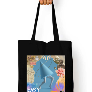 "Nobody Said It Was Easy" – Coldplay-Inspired Black Tote Bag | Quantum Dot Gold Collection