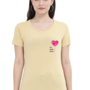 Female Classic Crew T-Shirt - I'm a Sucker for You Lollipop Design