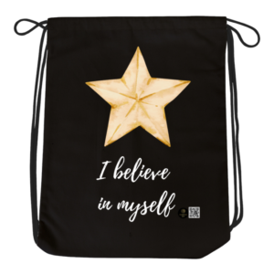 Drawstring Bag – "I Believe in Myself" Star Design