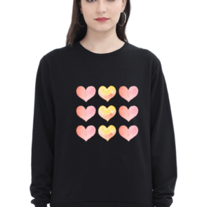 Dripping Heart Grid - Cotton Sweatshirt