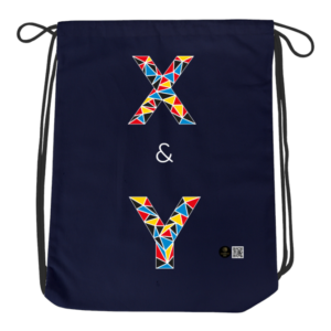 Drawstring Bag – X & Y Typography | Colorful Geometric Design