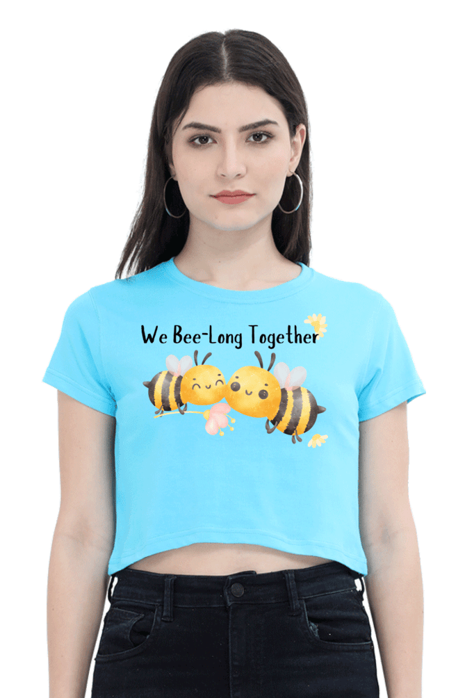 Female Crop Top – We Bee-Long Together Design (XS-XXL, Various Colors) - Image 3