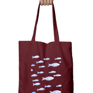 Tote Bag with Zipper – Swimming Fishes | Artistic Marine Life Design