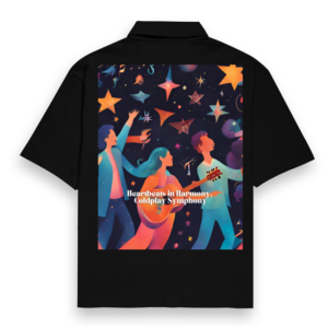 Men Oversized Shirt – Heartbeats in Harmony, Coldplay Symphony