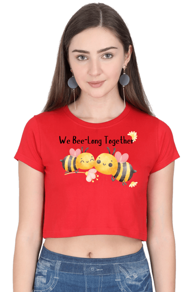 Female Crop Top – We Bee-Long Together Design (XS-XXL, Various Colors) - Image 2